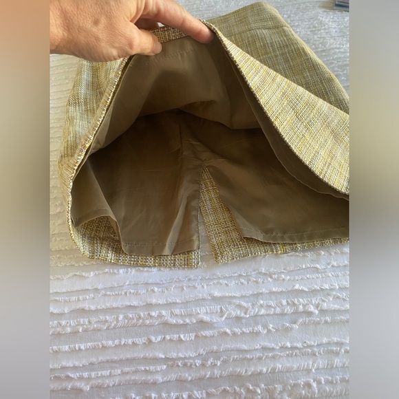 The Limited Yellow White Tan Pencil Skirt Size 6 - Picture 7 of 11